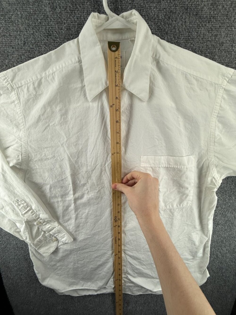 Lorenzini Italy 15.5 (39) White Button Up Shirt Long Sleeve Pocket Cotton Men - Picture 4 of 16